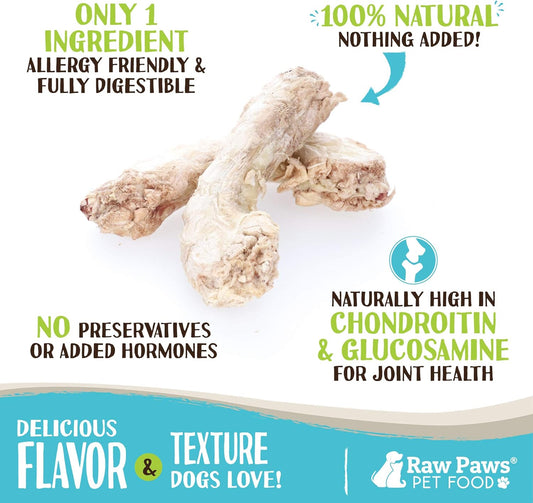 Raw Paws Freeze-Dried Chicken Necks For Dogs & Cats, 4-Oz - Made In Usa, Human Grade - Raw Freeze Dried Dog Treats - Raw Chicken Necks For Cats - Antibiotic-Free Real Chicken Cat Treat