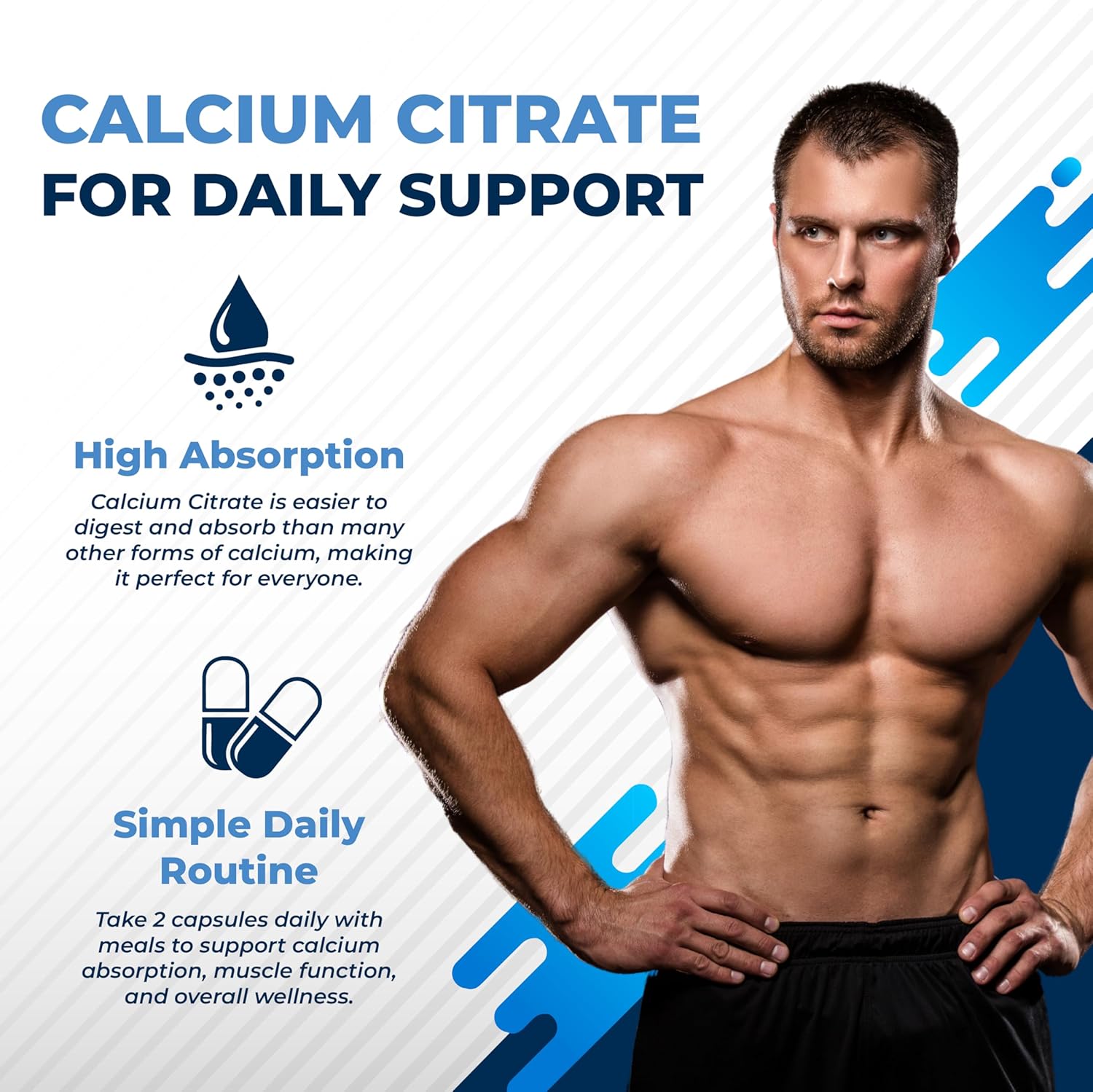 Calcium Citrate Magnesium Vitamin D3 1000Iu - Support Healthy Bones, Nerve & Muscle, Absorption - Made And Tested In The Usa : Health & Household