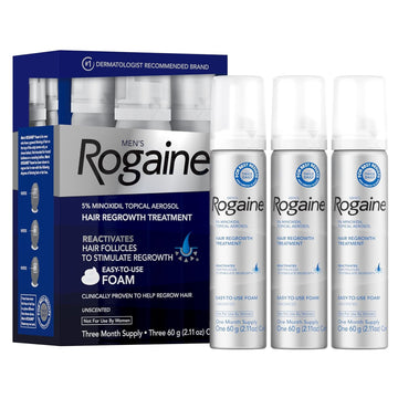 Men's Rogaine 5% Minoxidil Foam for Hair Loss and Hair Regrowth, Topical Treatment for Thinning Hair, 3-Month Supply