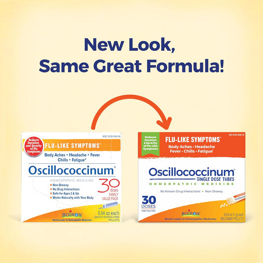 Boiron Oscillococcinum Natural Relief For Flu-Like Symptoms Of Body Aches, Headache, Fever, Chills, And Fatigue - 30 Doses