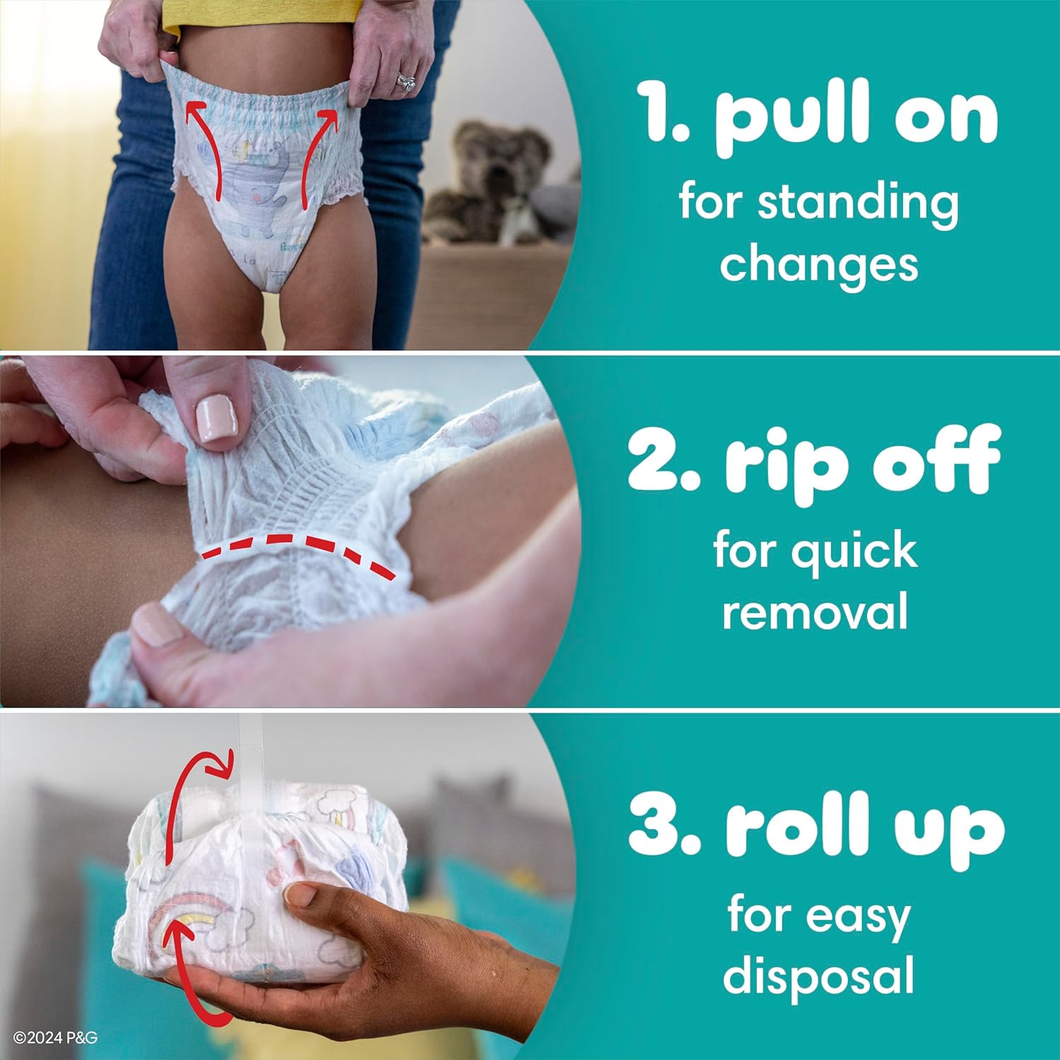 Pampers Swaddlers 360 Pull-On Diapers, Size 6, 92 Count, One Month Supply, for up to 100% Leakproof Skin Protection and Easy Changes