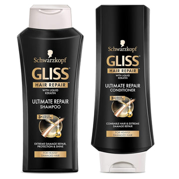 Gliss Hair Repair Ultimate Repair Set With Shampoo And Conditioner For Damaged Hair, Set Of 2