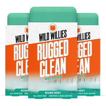 Wild Willies Moisturizing Mens Bar Soap - Bath Soaps With Shea Butter For Odor Protection - Natural Body Bar For Men - Variety Pack, 3 Pack