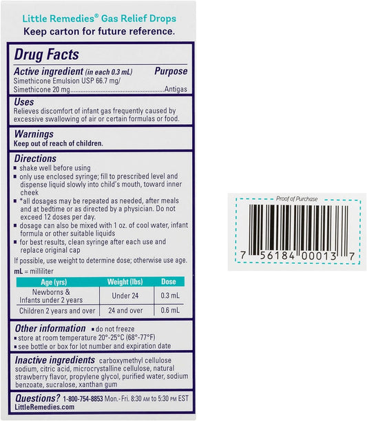 Little Remedies Baby Medicine, Gas Drops For Newborns, Baby Gas Relief Drops, Natural Berry Flavor, 1 Fl Oz