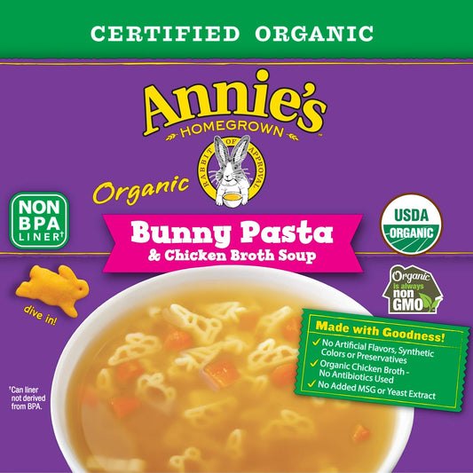 Annie'S Organic Bunny Pasta And Chicken Broth Soup, 14 Oz (Pack Of 8)