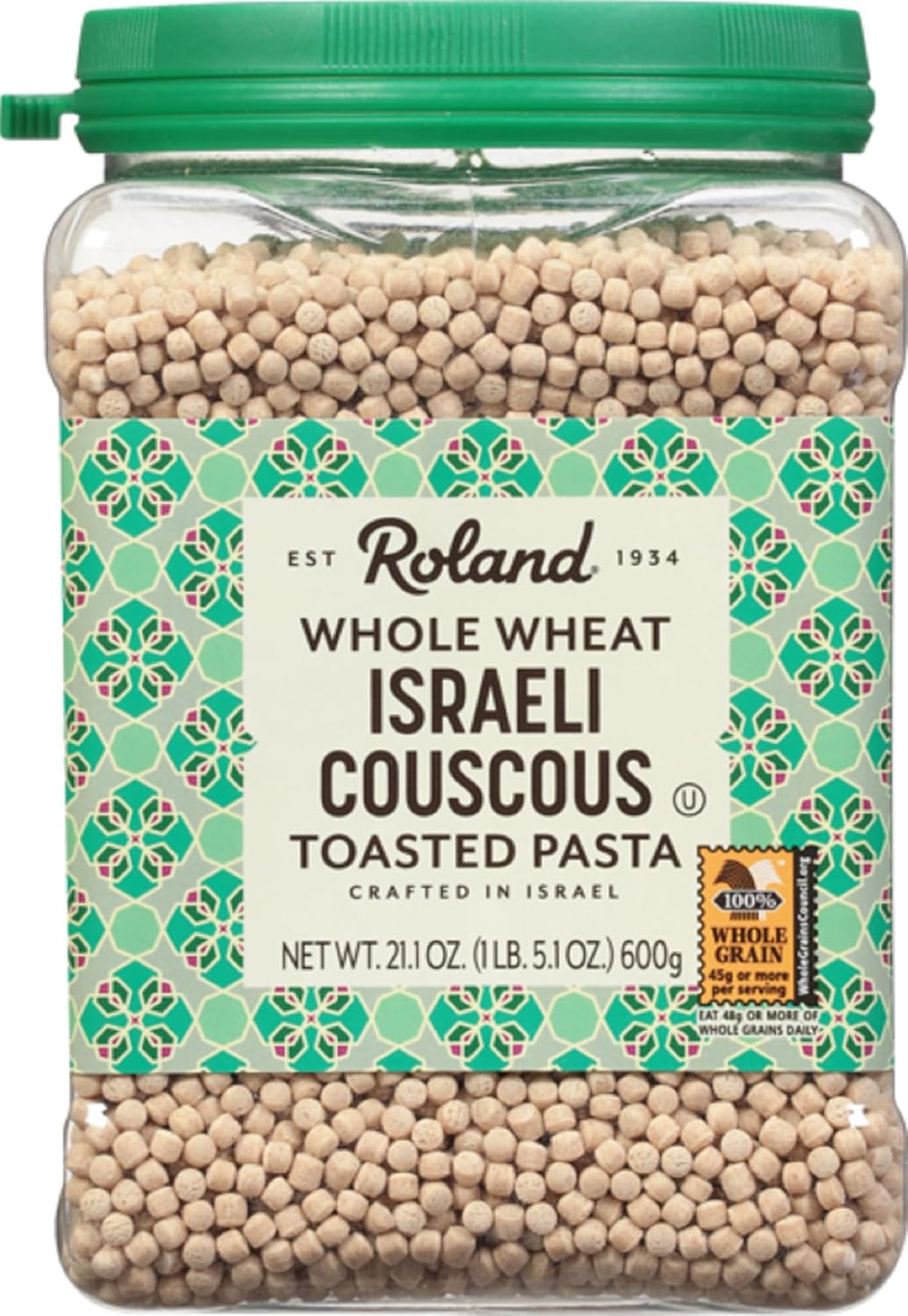 Roland Foods Israeli Toasted Couscous, Whole Wheat, 21.16 Ounce, Pack Of 2