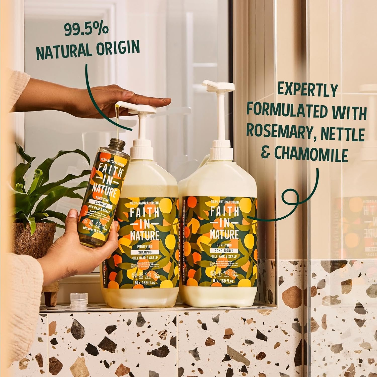 Faith In Nature Natural Grapefruit & Orange Shampoo and Conditioner Set, Invigorating, Vegan & Cruelty Free, No SLS or Parabens, For Normal to Oily Hair, 2 x 5L Pack : Amazon.co.uk: Beauty