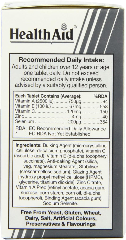 Health Aid Selenium Plus (Vitamins A, C, E & Zinc) 60 Tablets