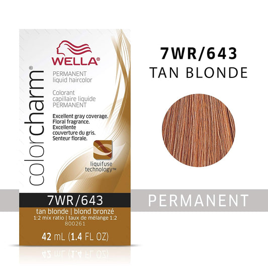 Wella Professionals Invigo Brilliance Color Protection Shampoo & Conditioner, For Fine Hair + Wella Colorcharm Permanent Liquid Hair Color For Gray Coverage, 7Wr Tan Blonde