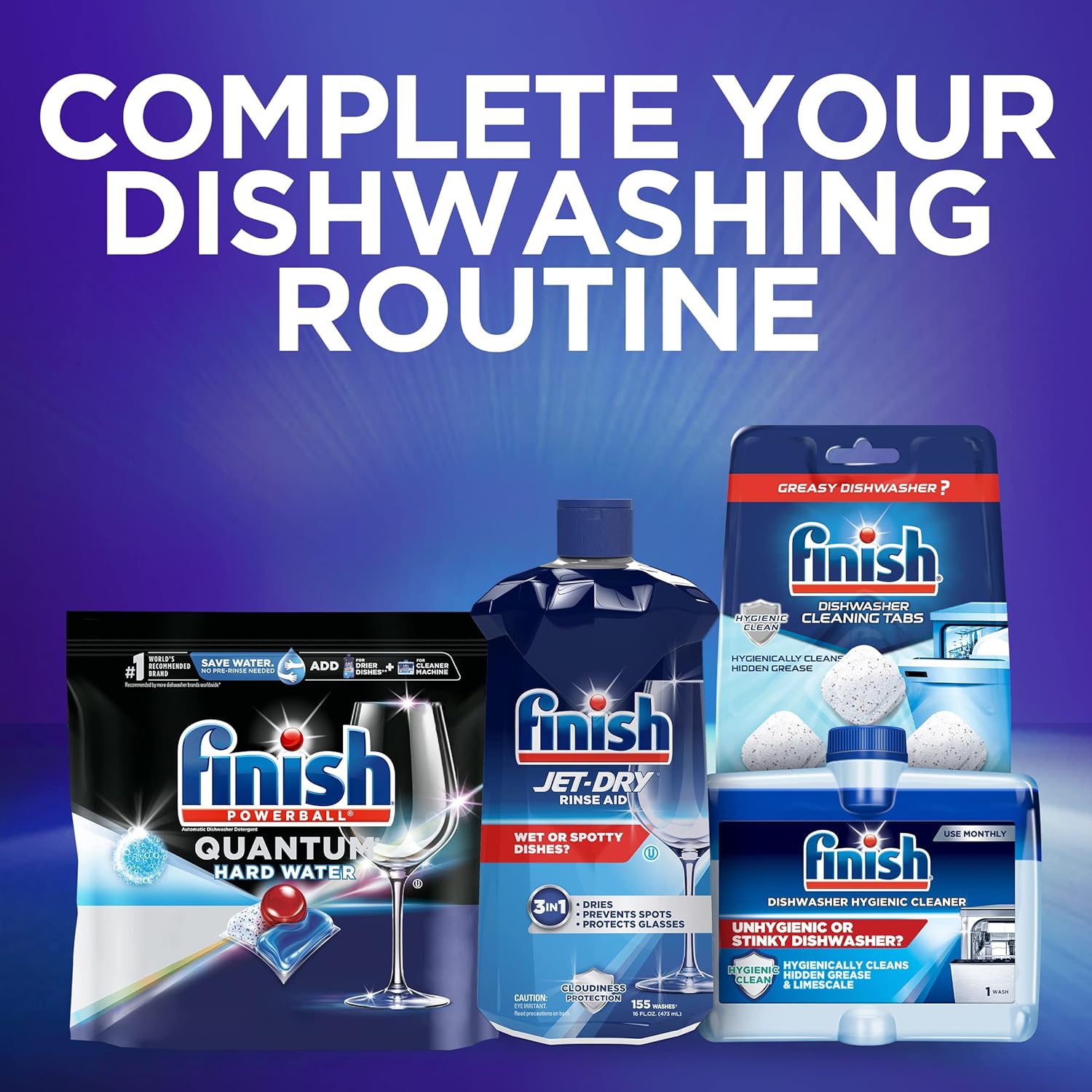 Finish Quantum Hard Water 82 ct., Tablet, Unscented : Health & Household