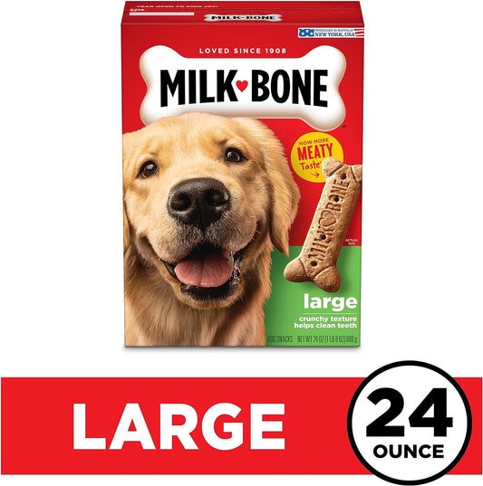 Milk-Bone Original Dog Treats for Large Dogs, 24 Ounce, Crunchy Biscuit Helps Clean Teeth