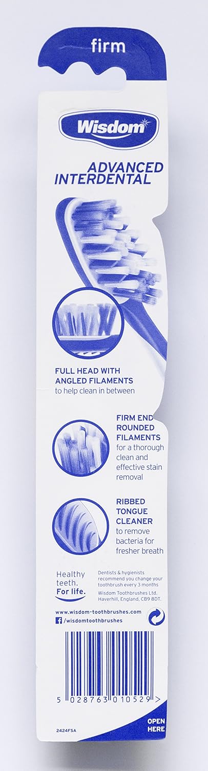 Wisdom Advanced Interdental Firm Brush, Pack Of 5, Assorted Colors