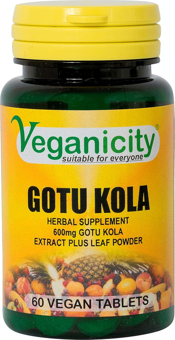 Veganicity Gotu Kola 600Mg : Women'S Health Herbal Supplement - 60 Tablets, In A Planet-Friendly 99% Recycled Pot