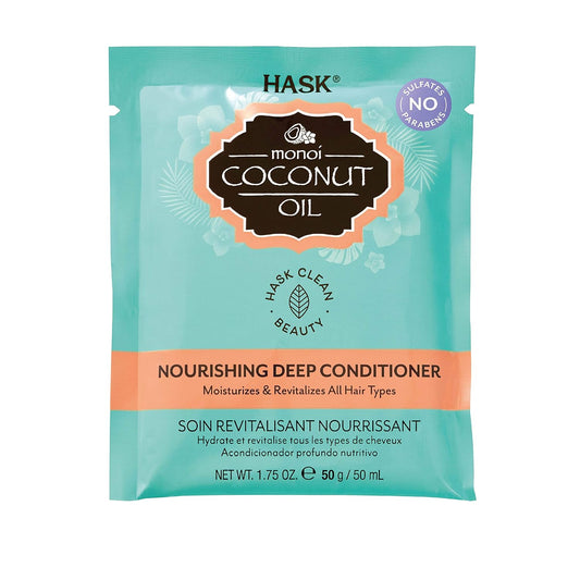 Hask Coconut Nourishing Deep Conditioner Treatments For All Hair Types, Color Safe, Gluten-Free, Sulfate-Free, Paraben-Free - Pack Of 12