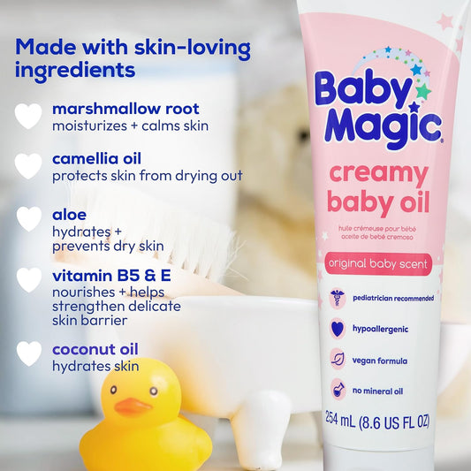 Baby Magic Creamy Baby Oil, 8.6 oz (Pack of 2)