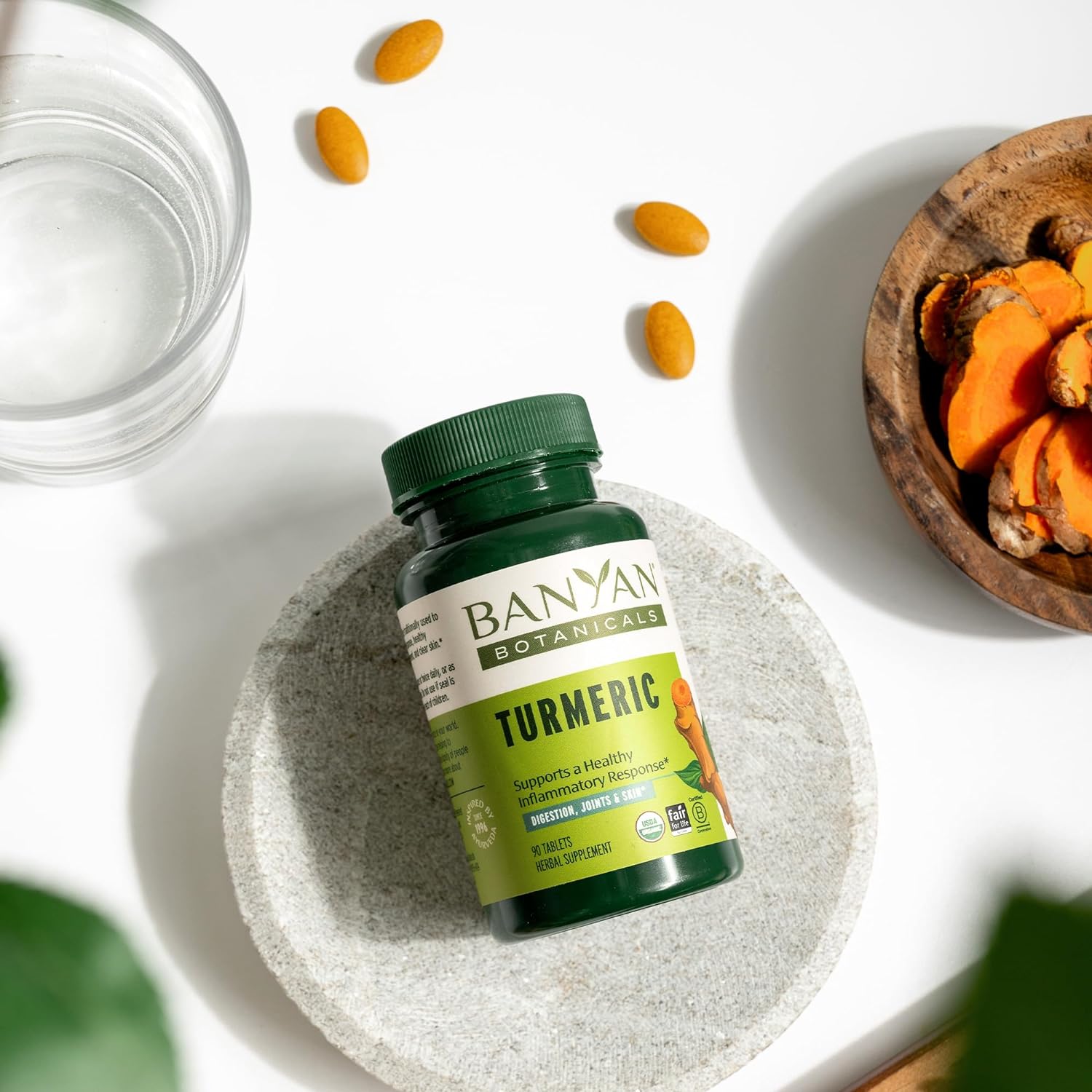 Banyan Botanicals Turmeric Tablets – Organic Turmeric Supplement (Curcuma Longa) – For Supporting Healthy Skin, Comfortable Joints & Overall Health* – 90 tablets – Non-GMO Sustainably Sourced Vegan : Health & Household
