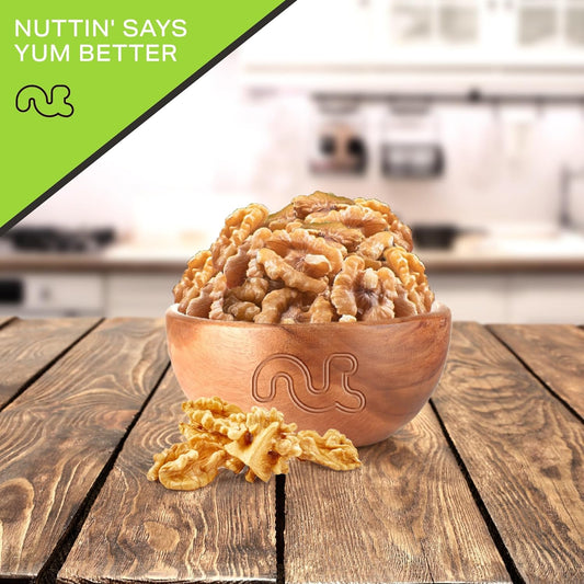 Nut Cravings - Raw Walnuts Halves & Pieces, Unsalted, Shelled, (16Oz - 1 Lb) Bulk Nuts Packed Fresh In Resealable Bag - Kosher Healthy Snack, Natural Keto Vegan - Ideal For Trail Mixed Nuts