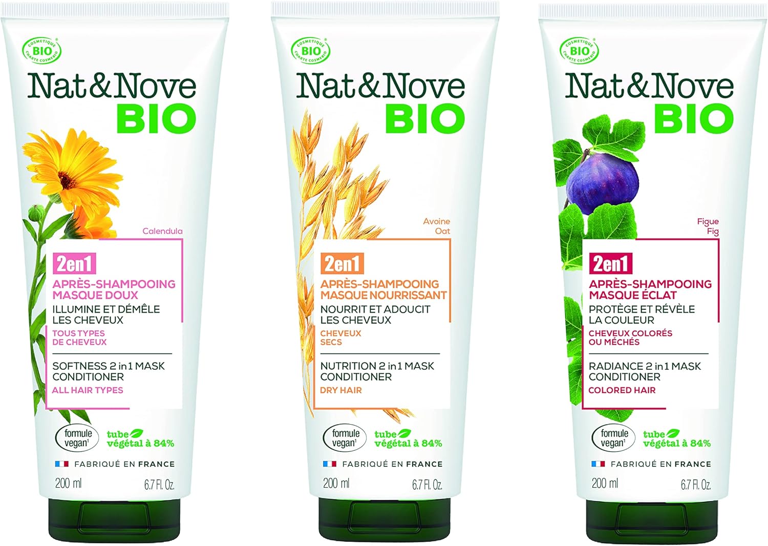 Kéranove Naturanove Bio - Certified Organic Calendula Gentle Conditioner For All Hair Types - 200 Ml - Pack Of 3
