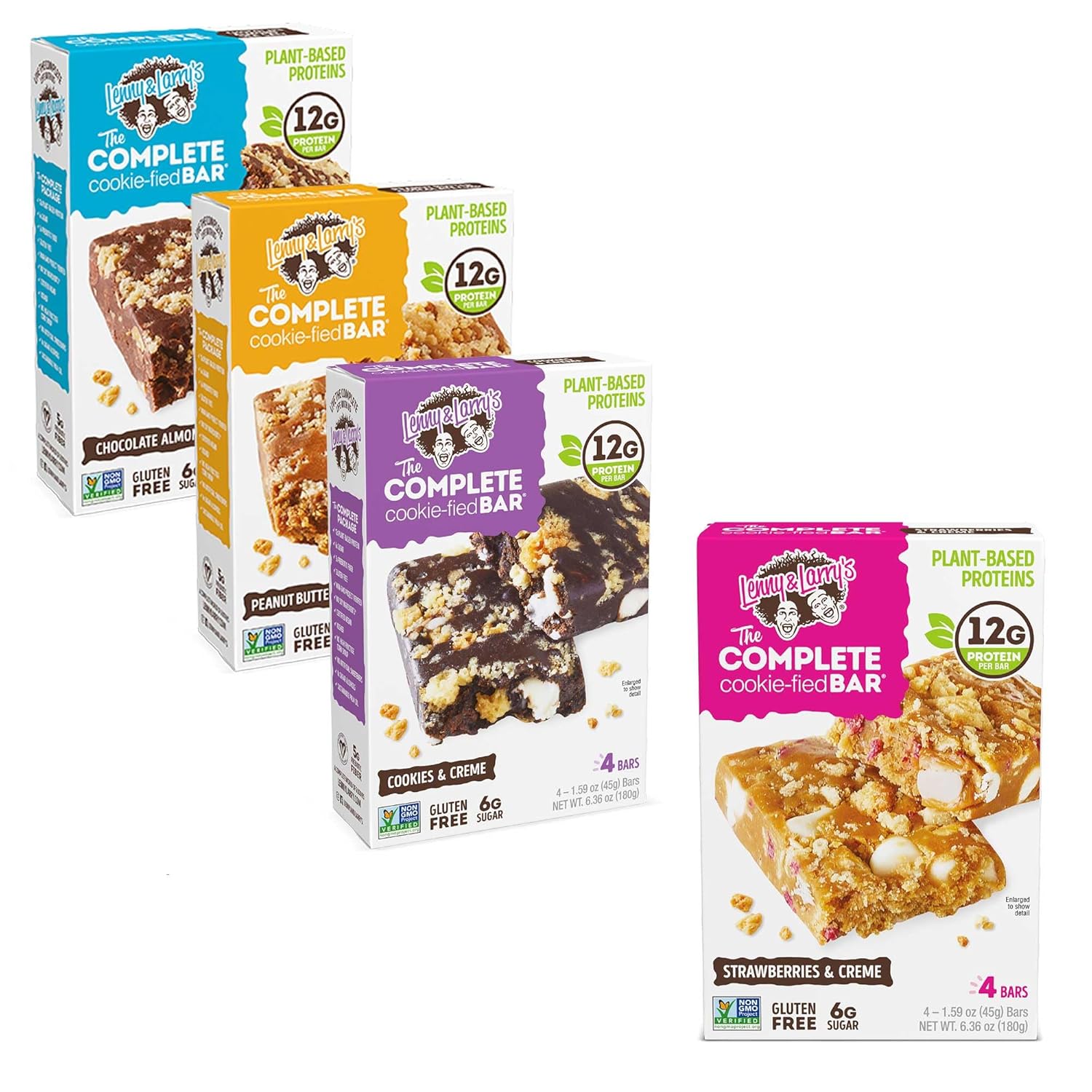 Lenny & Larry'S Cookie-Fied 16-Bar, 4 Flavor Variety Pack, Plant-Based Protein Bars, Gluten Free, Vegan Non-Gmo 16-Count : Grocery & Gourmet Food