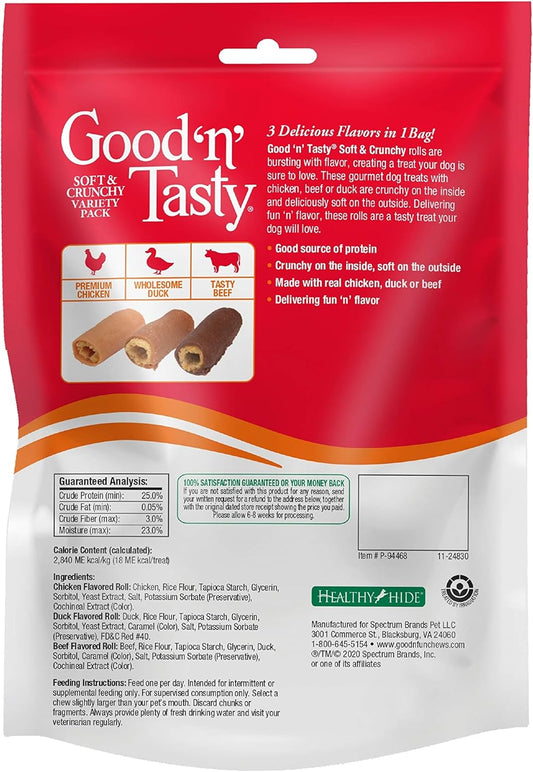 Good ‘N’ Tasty Soft & Crunchy Rolls, Gourmet Treats For All Dogs, Made With Real Chicken