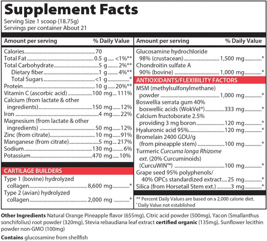 Vibrant Health, Joint Vibrance, Comprehensive Joint and Cartilage Support, Orange Pineapple, 21 Servings (FFP)