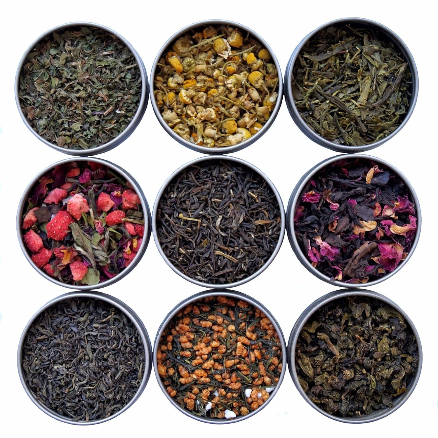 Heavenly Tea Leaves 9 Flavor Variety Pack, Loose Leaf Tea Sampler Gift Set (Approx. 90 Cups Of Tea) - High To No Caffeine, Great Hot Or Iced, Assortment Of Green, Herbal, Black, & White Teas