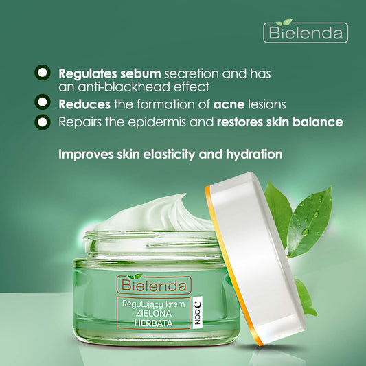 Bielenda Green Tea Normalizing Night Cream For Combination Skin