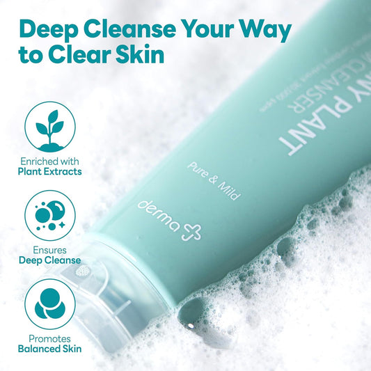 Premium Foam Cleanser(140M) / K-Beauty Product./ Contain 7 Green Plants/Pore Care, Cleanser For Trouble And Sensitive Skin/Sebum Control/Low Ph/Keep Your Skin Moisturized After Washing Face