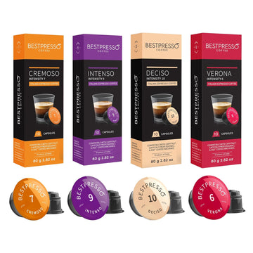Bestpresso Coffee Capsules Compatible With Starbucks Verismo, Caffitaly, Cbtl, K-Fee Systems 80 Pods (Variety Pack)