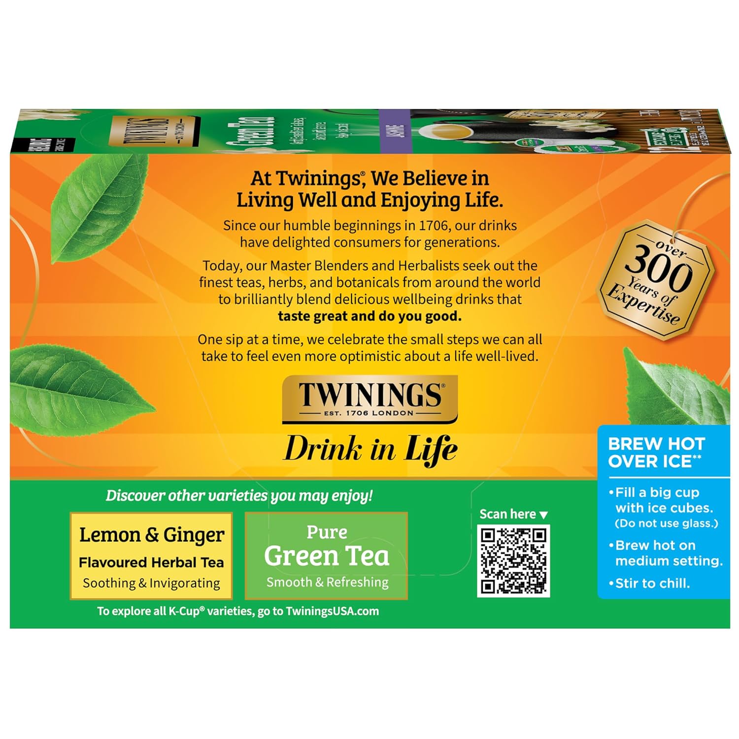 Twinings Green Tea With Jasmine K-Cup Pods For Keurig, 12 Count (Pack Of 6), Infused With Fragrant Jasmine, Naturally Caffeine-Free, Enjoy Hot Or Iced