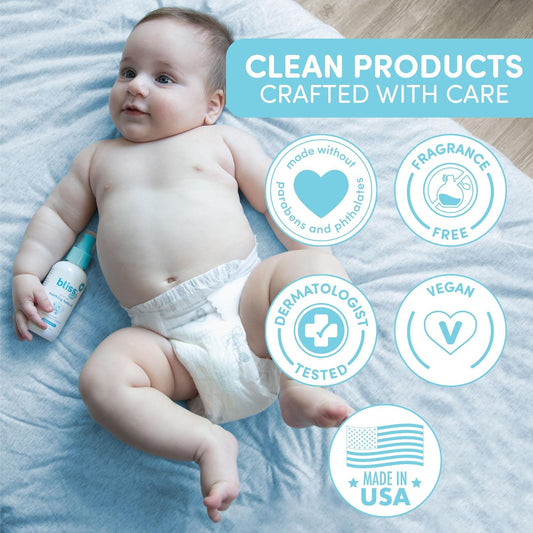 Bliss Baby Soothing Baby Oil, All Natural, Fragrance Free & Vegan, Made With Organic Avocado Oil & Other Plant-Based Ingredients, Dermatologist Tested, Hydrating Baby Massage Oil, 4 Fl. Oz