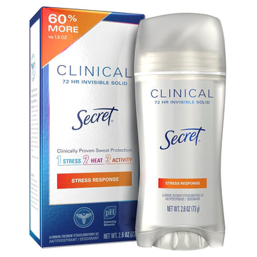 Secret Clinical Strength Invisible Solid Antiperspirant And Deodorant For Women, Stress Response, 2.6 Oz