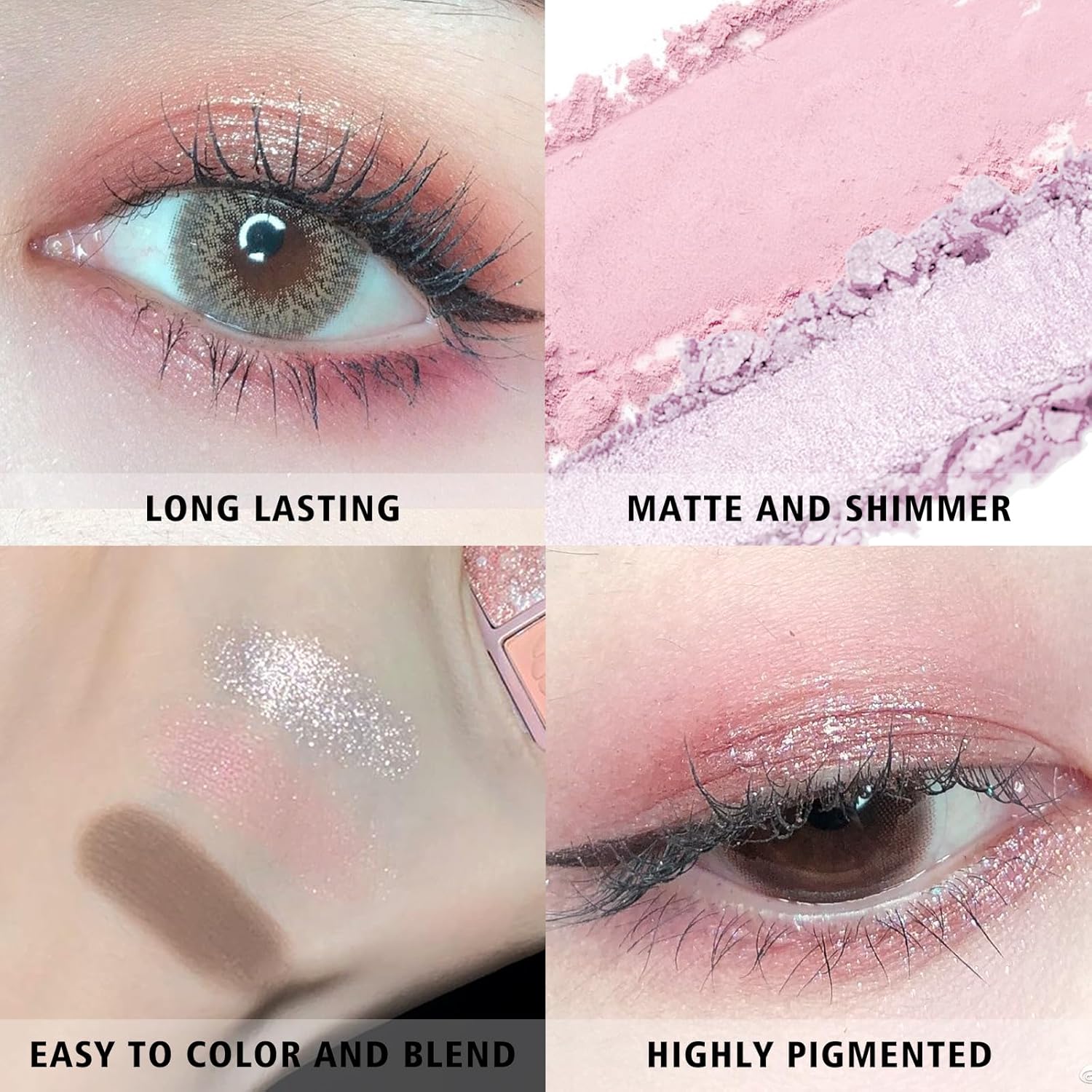 Kyda 9 Colors Warm Tone Eyeshadow Palette, Matte Light Purple Pink High Pigment Blendable Shades, Sparkling Powder Eyeshadow, Glitter Shimmer Eye Shadow, Daily Bright Eyes Makeup Palette : Beauty & Personal Care