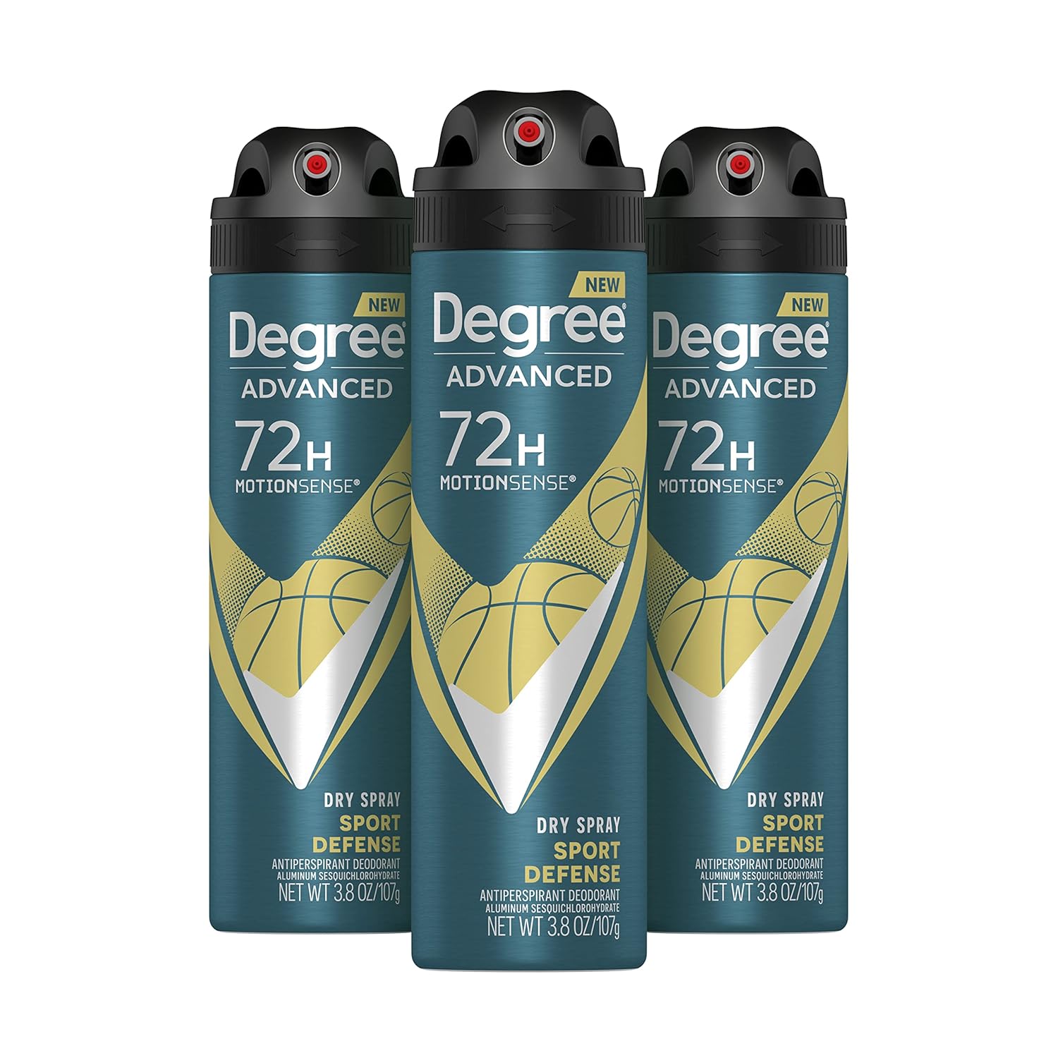 Degree Men Antiperspirant Deodorant Dry Spray Sport Defense 3 Count Deodorant For Men 3.8 Oz