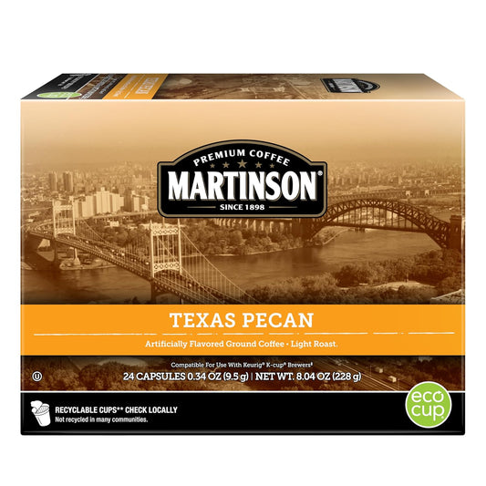Martinson Single Serve Coffee Capsules, Texas Pecan, Compatible With Keurig K-Cup Brewers, 24 Count