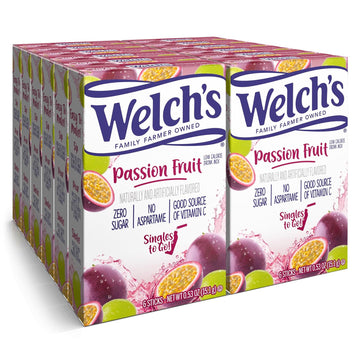 Welch'S Singles To Go Water Drink Mix - Passion Fruit Powder Sticks (12 Boxes With 6 Packets Each - 72 Total Servings)