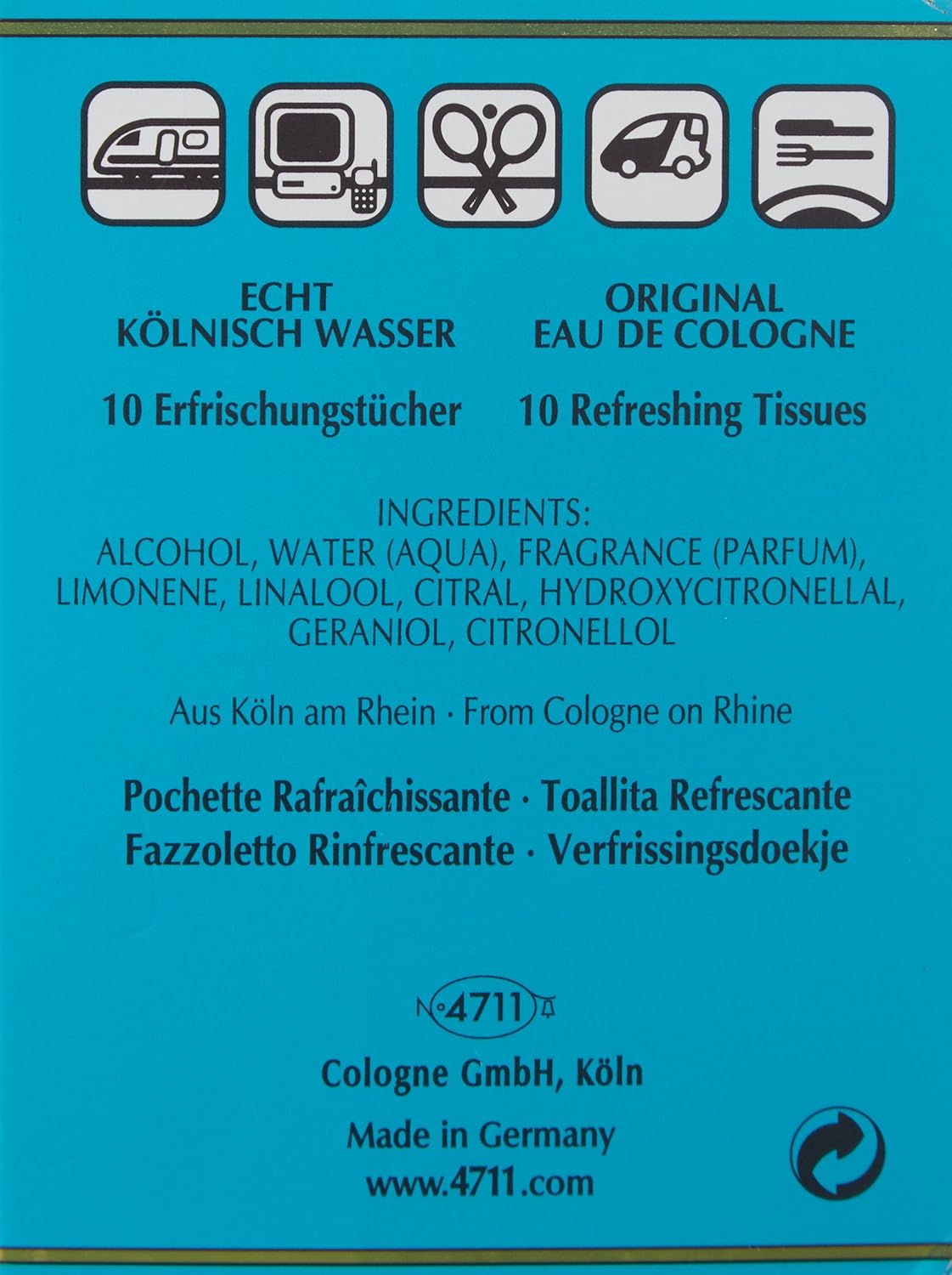 4711 Original Eau De Cologne Tissues 10Pcs