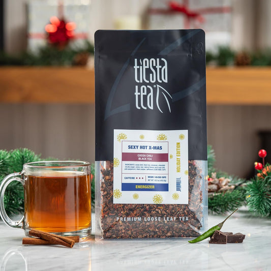 Tiesta Tea - Sexy Hot Christmas Tea, Cocoa Chili Black Tea, Premium Loose Leaf Tea Blend, High Caffeinated Spicy Black Tea, Make Hot Or Iced Tea & Brews Up To 200 Cups - 16Oz Resealable Bulk Pouch