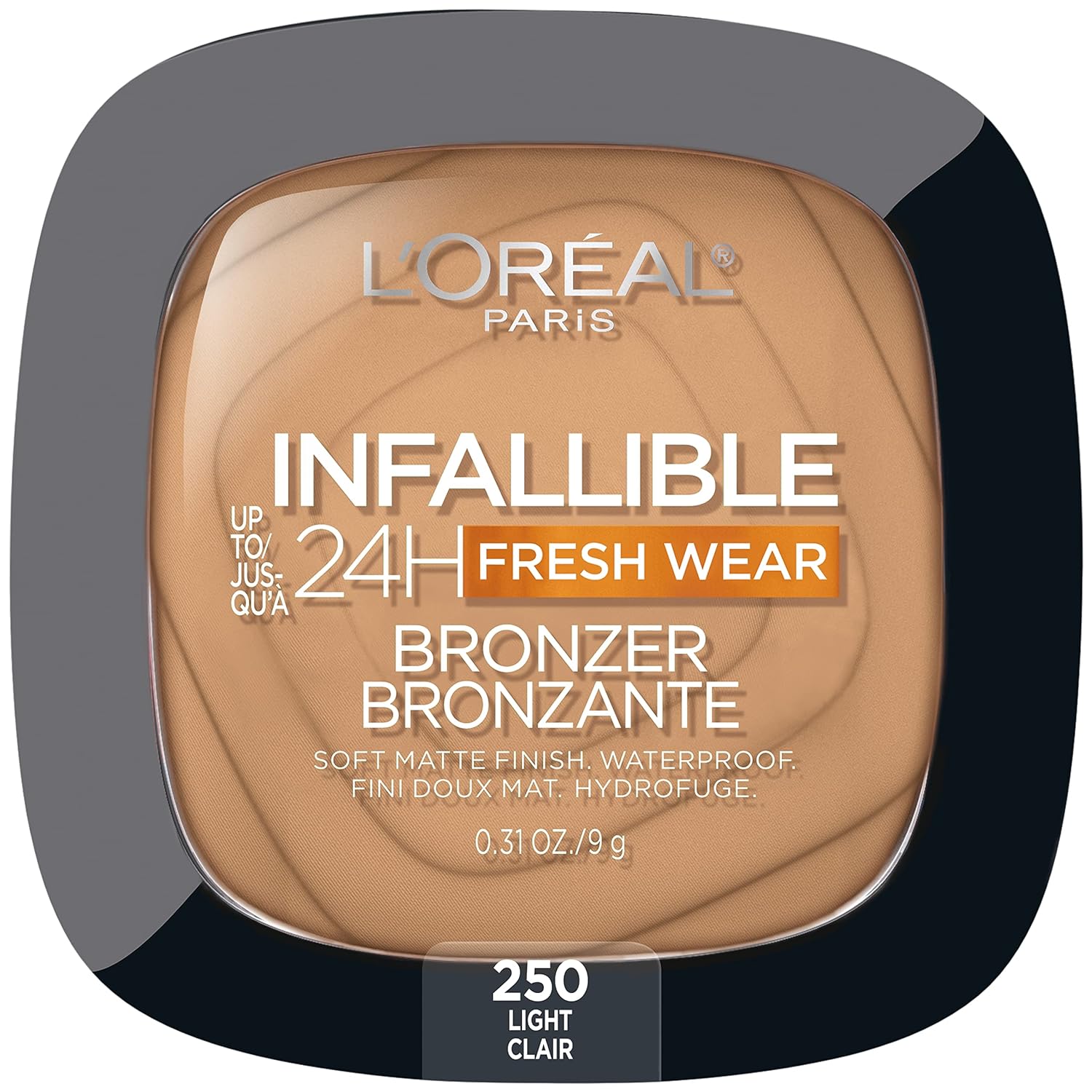 L'Oreal Paris Infallible Up To 24H Fresh Wear Soft Matte Longwear Bronzer. Waterproof, Heatproof, Transfer, Humidity And Sweatproof, Light, 0.31 Oz