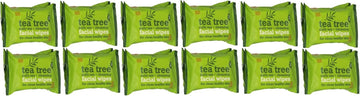 Tea Tree Daily Cleasing Facial Wipes For Clean & Healthy Skin (Twin Pack) Twelve Pack
