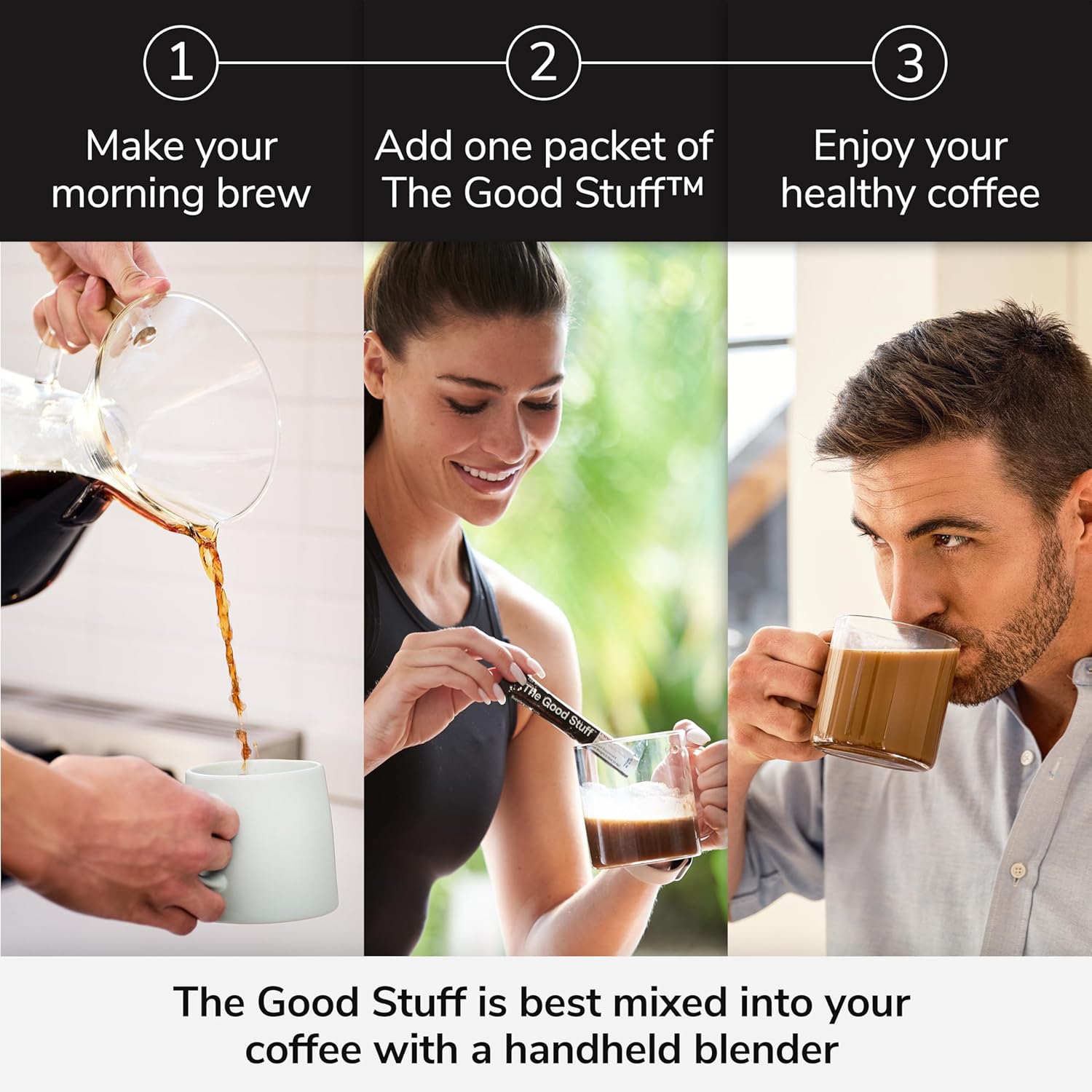 For Wellness The Good Stuff™ Focus Blend (30 Stick Packs), Non-Dairy Coffee Supplement – Stimulates Cognitive Function & Mental Clarity : Health & Household