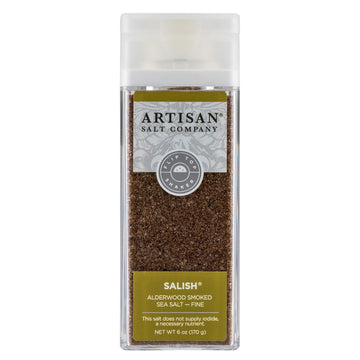 Artisan Salt Company Salish Alderwood Smoked Sea Salt, Fine Grain, Shaker Jar, 6 Ounce