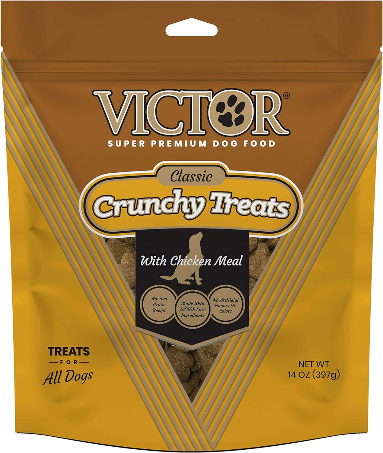 Victor Super Premium Dog Food – Classic Crunchy Dog Treats With Chicken Meal – Gluten Free Treats For Small, Medium And Large Breed Dogs, 14Oz