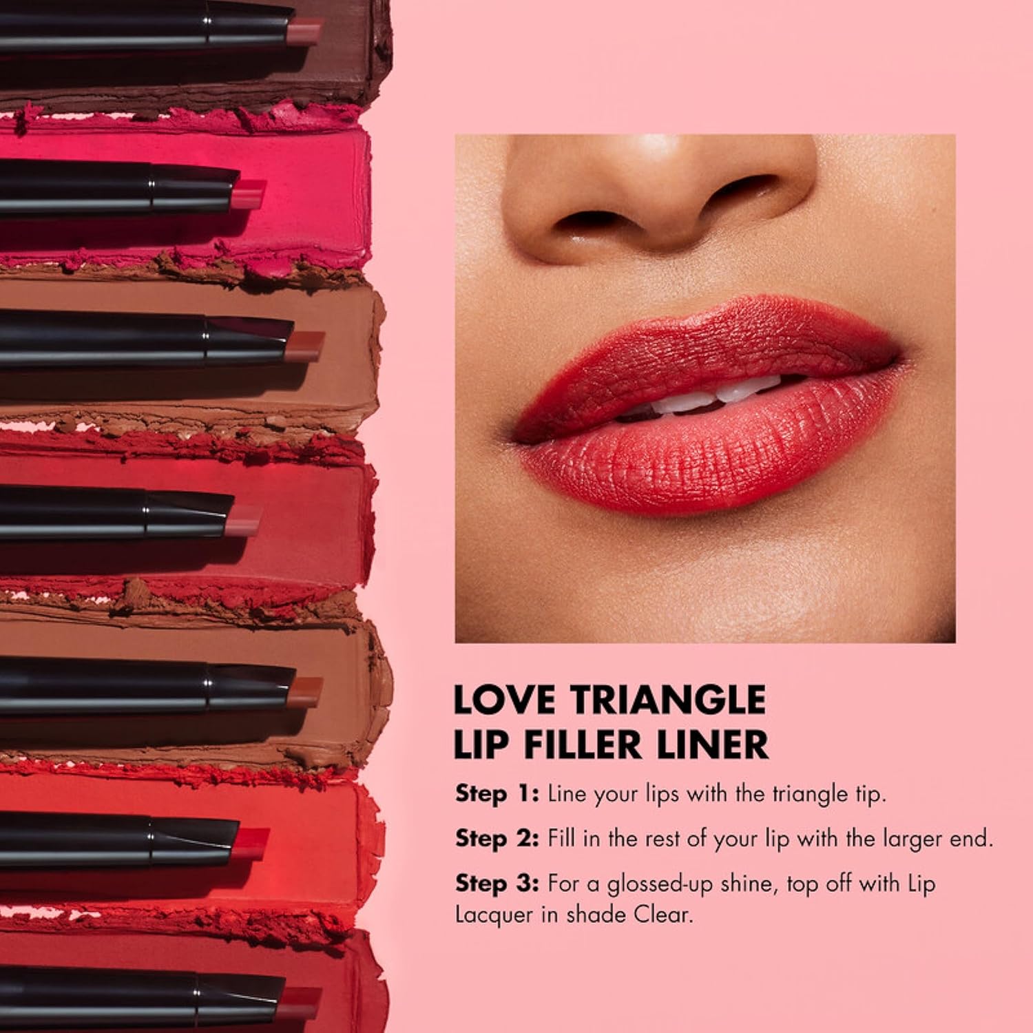 E.L.F. Love Triangle Lip Filler Liner, 2-In-1 Lipliner Pencil For Sculpting & Filling, Long-Lasting Intense Color, Vegan & Cruelty-Free, Plum : Beauty & Personal Care