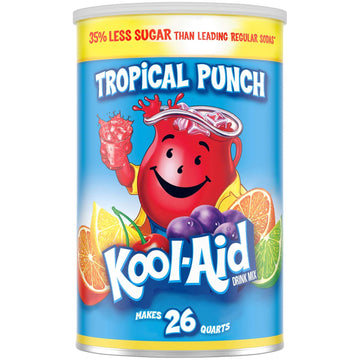 Kool-Aid Caffeine Free Jumbo Tropical Punch Sweetened Powdered Drink Mix, 63 Oz (Pack Of 6)