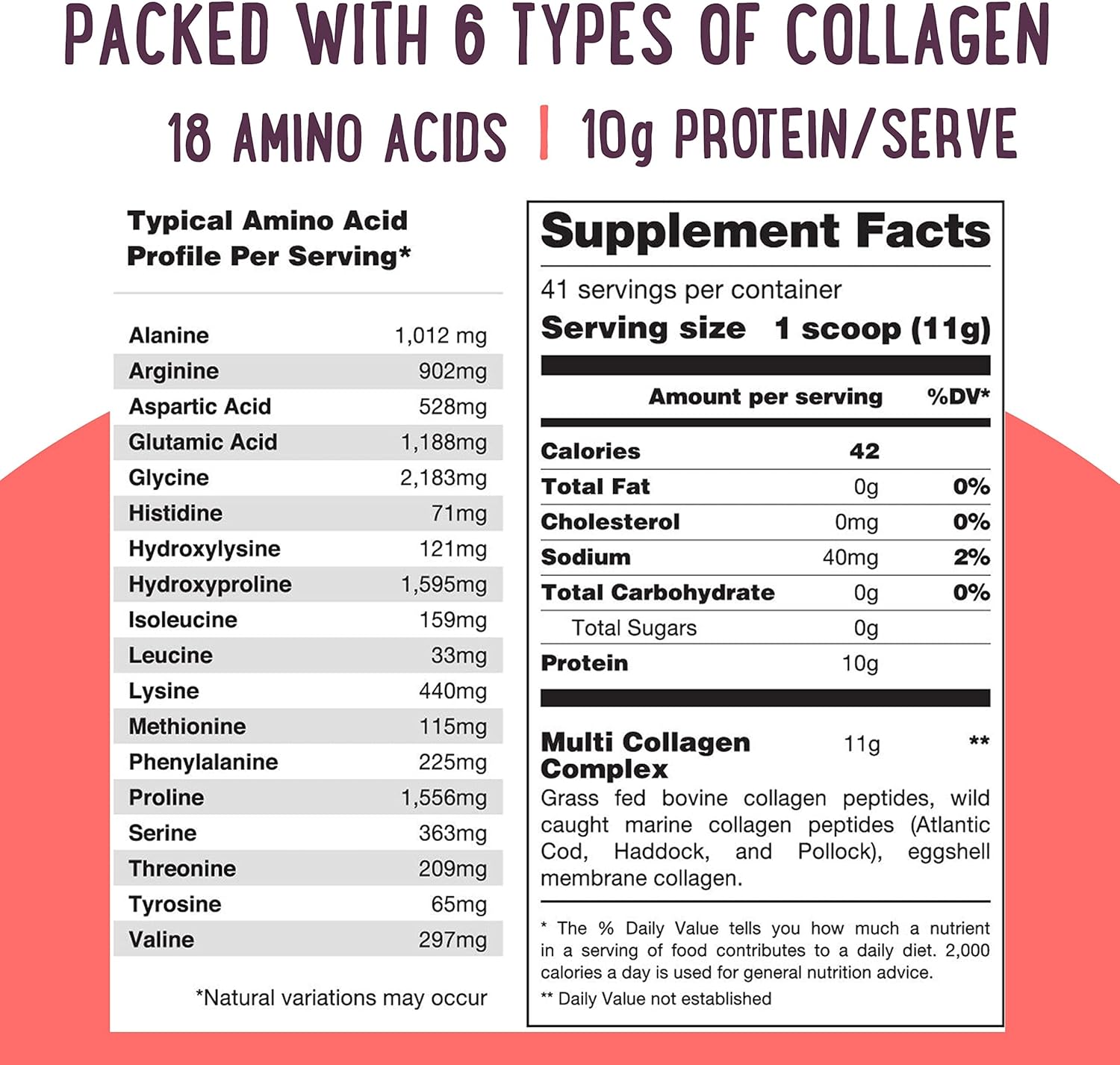 Multi Collagen Protein Powder Type I II III IV V X - Unflavored & Hydrolyzed 16Oz Pure Collagen Peptides Powder - Grass Fed Beef, Wild Fish Marine & USA Eggshell - Whole Body Collagen : Health & Household