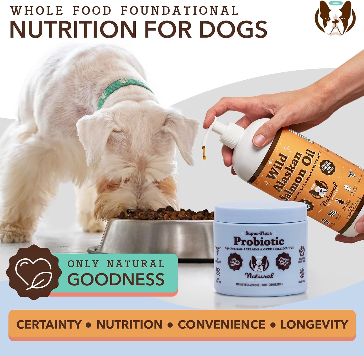 Natural Dog Company Probiotic Chews for Dogs (90 Bites), Chicken Flavor, Helps with Digestion & Gut Health Supports Immune System, Probiotics Supplement for Dogs of All Ages, Sizes & Breeds. : Pet Supplies