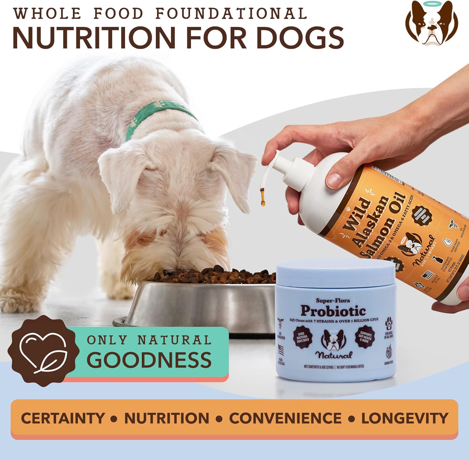 Natural Dog Company Probiotic Chews for Dogs (90 Bites), Chicken Flavor, Helps with Digestion & Gut Health Supports Immune System, Probiotics Supplement for Dogs of All Ages, Sizes & Breeds. : Pet Supplies