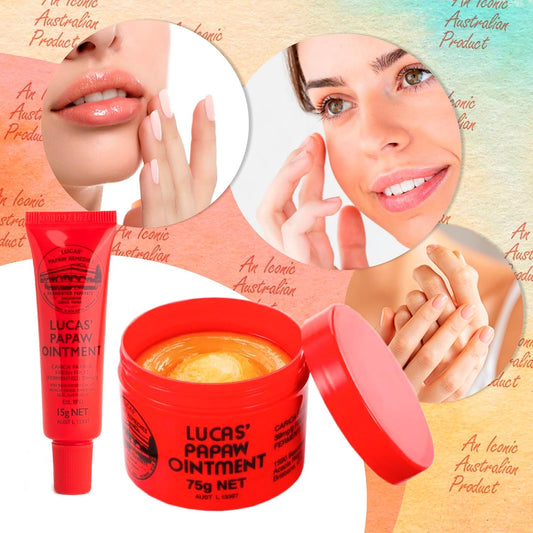 Lucas Pawpaw Lip Ointment, Lucas Pawpaw Cream, Lucas Pawpaw Ointment For Lips & Dry Skin - Unique All Skin Types, All Gender- Any Season Gift Pack With 75G And 15Gr Pawpaw Balm