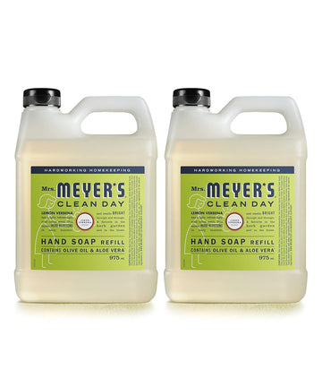 Mrs. Meyer'S Clean Day Hand Soap Refill, Made With Essential Oils, Biodegradable Formula, Lemon Verbena, 33 Fl. Oz - Pack Of 2